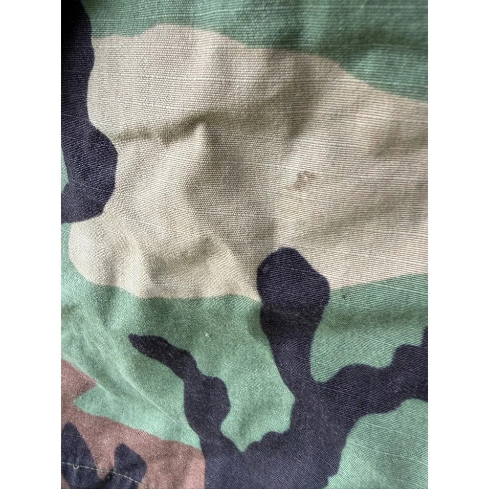 US Army BDU Jacket Woodland Camo Medium Short Rolling Stones Patch Jorgensen